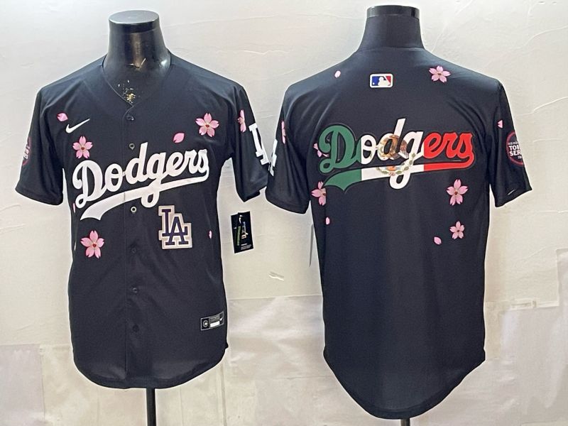 Men Nike 2026 Los Angeles Dodgers Blank Black Sakura Edition Game MLB Jersey 0010->los angeles dodgers->MLB Jersey